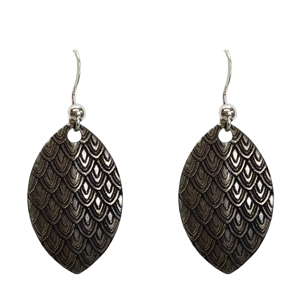 Engraved Dragon Scales earrings, d'ears #2727