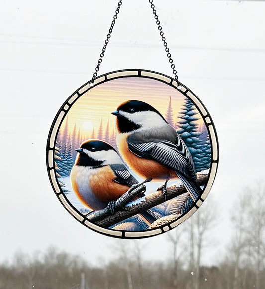 Chickadee Acrylic Suncatcher #SC353 by d'ears