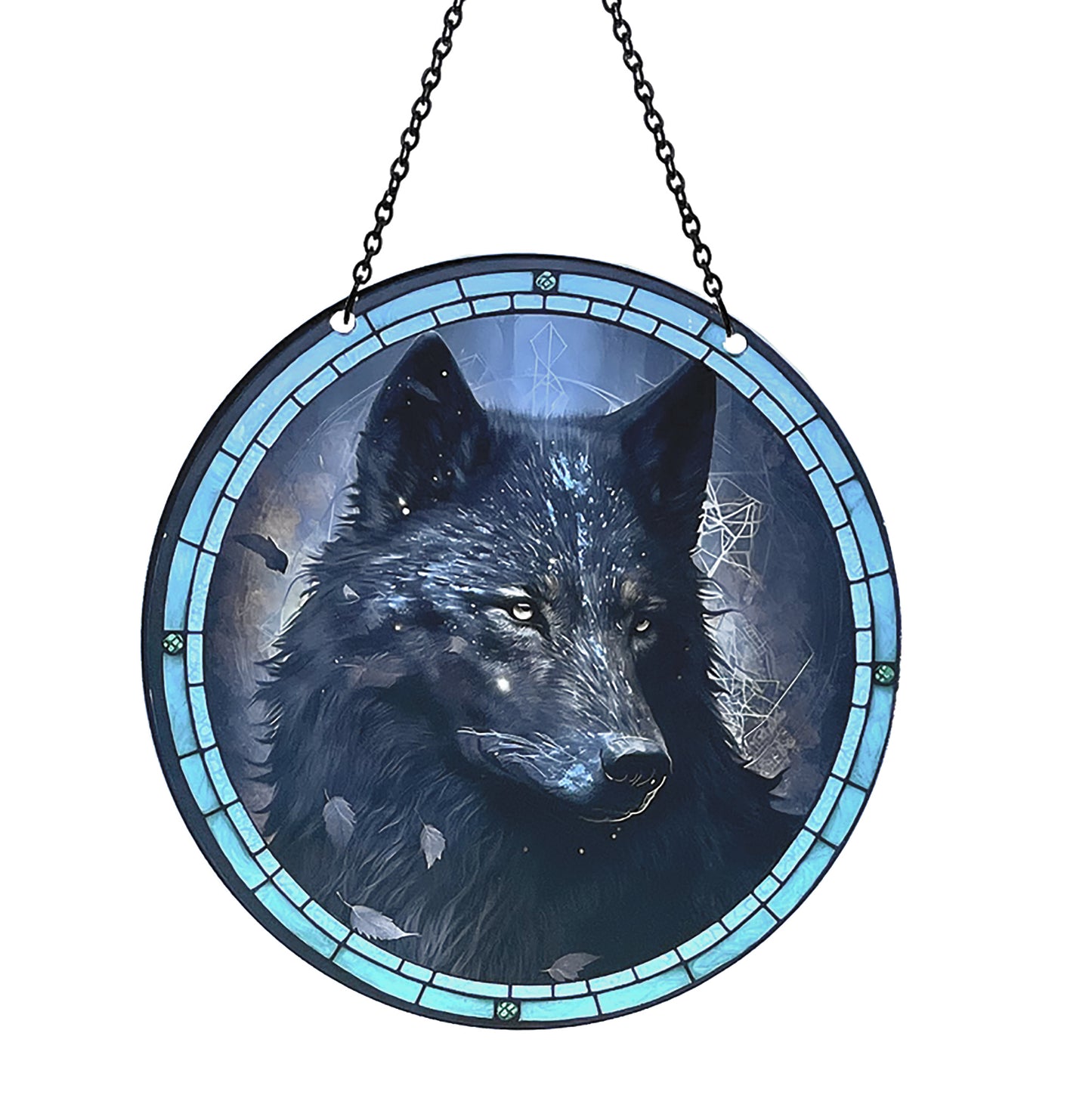Black Wolf Acrylic Sun Catcher with Chain #SC109 by d'ears