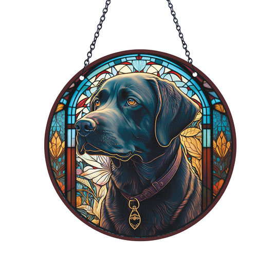 Black Lab Acrylic Suncatcher with Chain #SC135 by d'ears