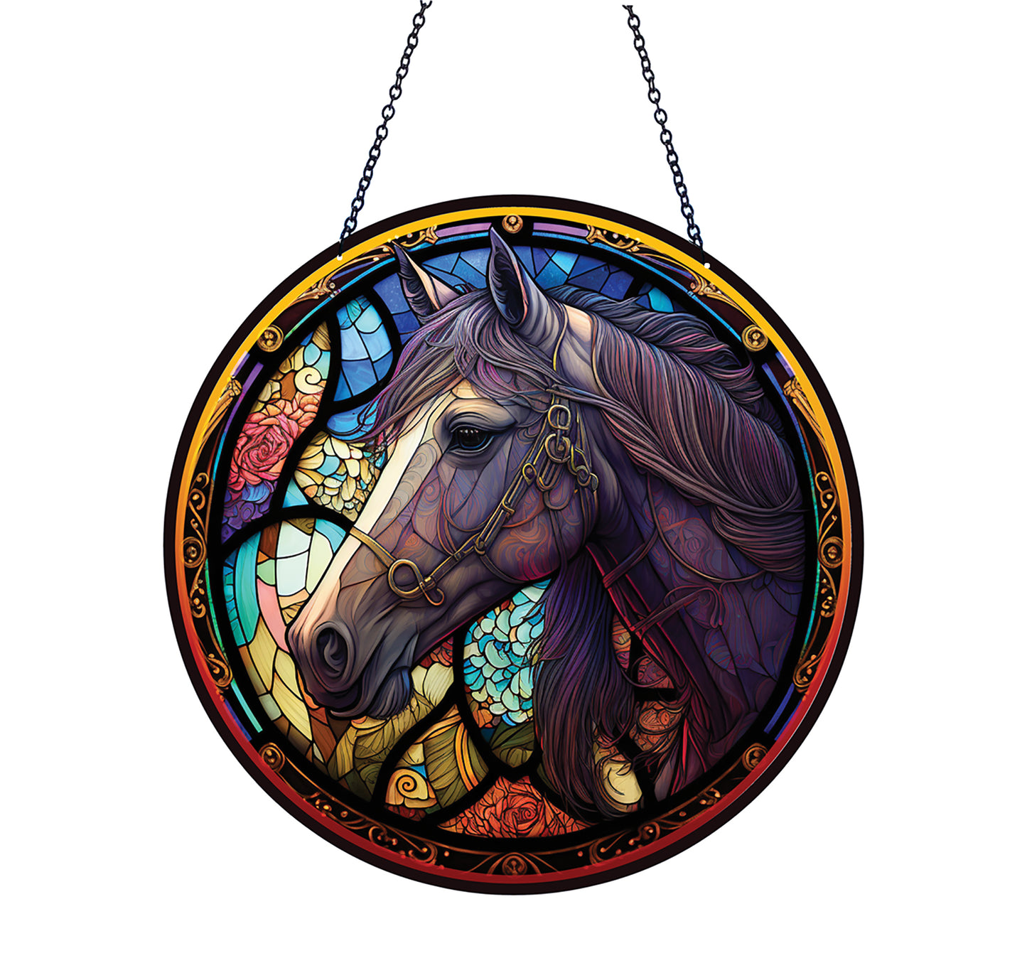 Colorful Horse Acrylic Suncatcher with Chain #SC201 by d'ears