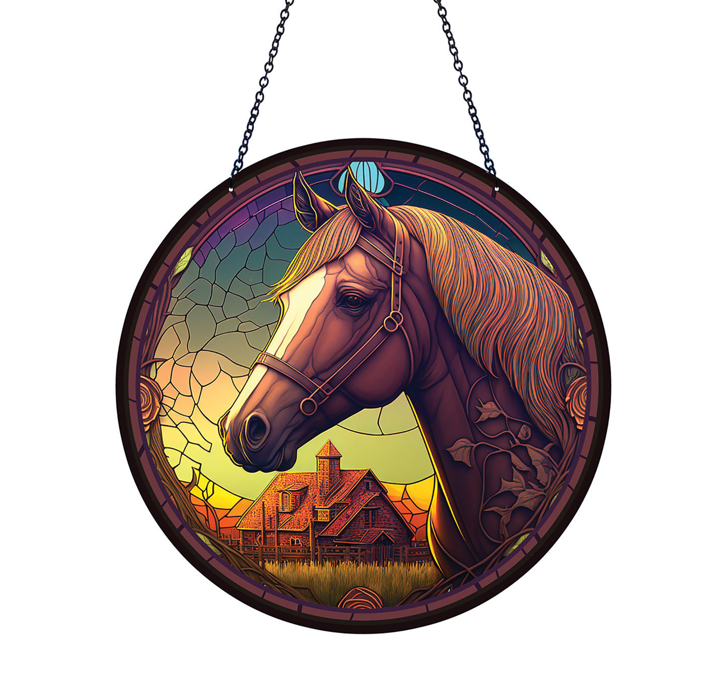 Country Horse Acrylic Suncatcher with Chain #SC209 by d'ears