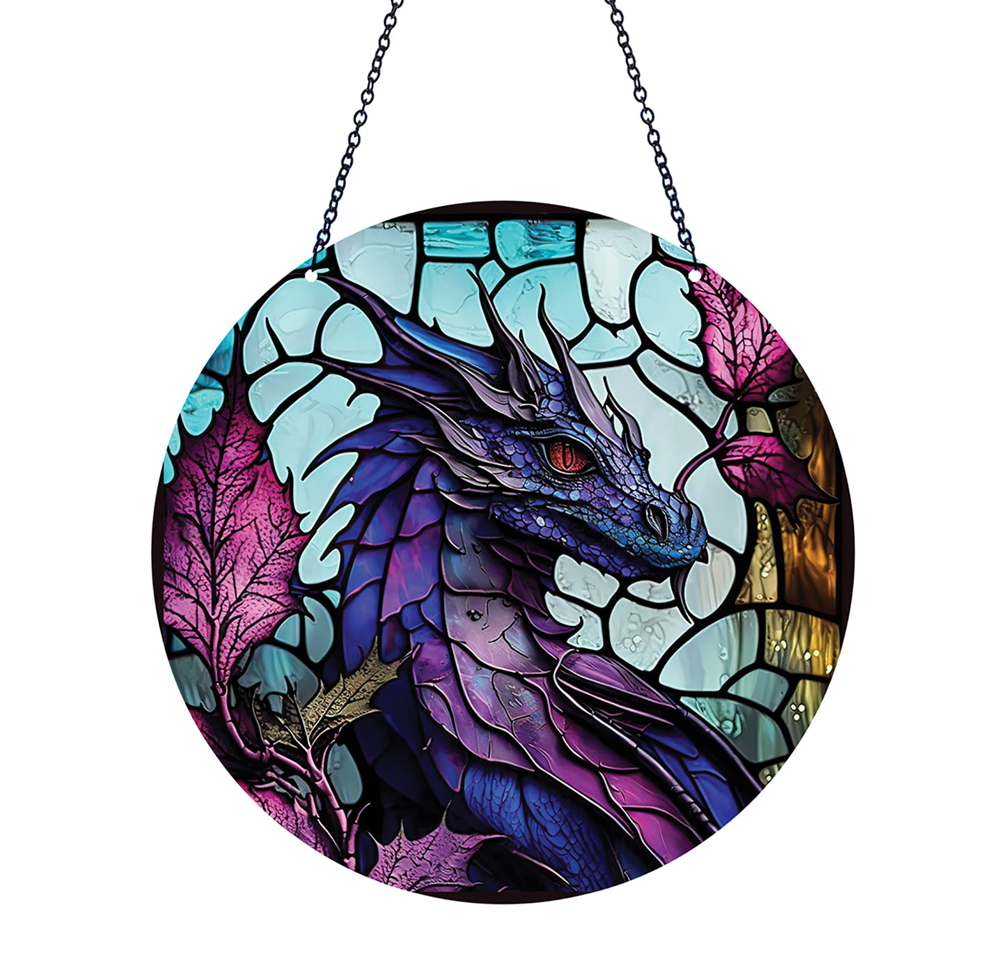 Purple Dragon Acrylic Suncatcher with Chain #SC258 by d'ears