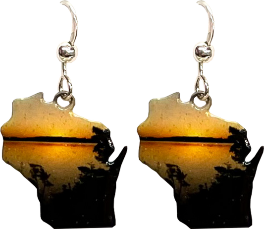 WI, Yellow Sunset Earrings, #1929