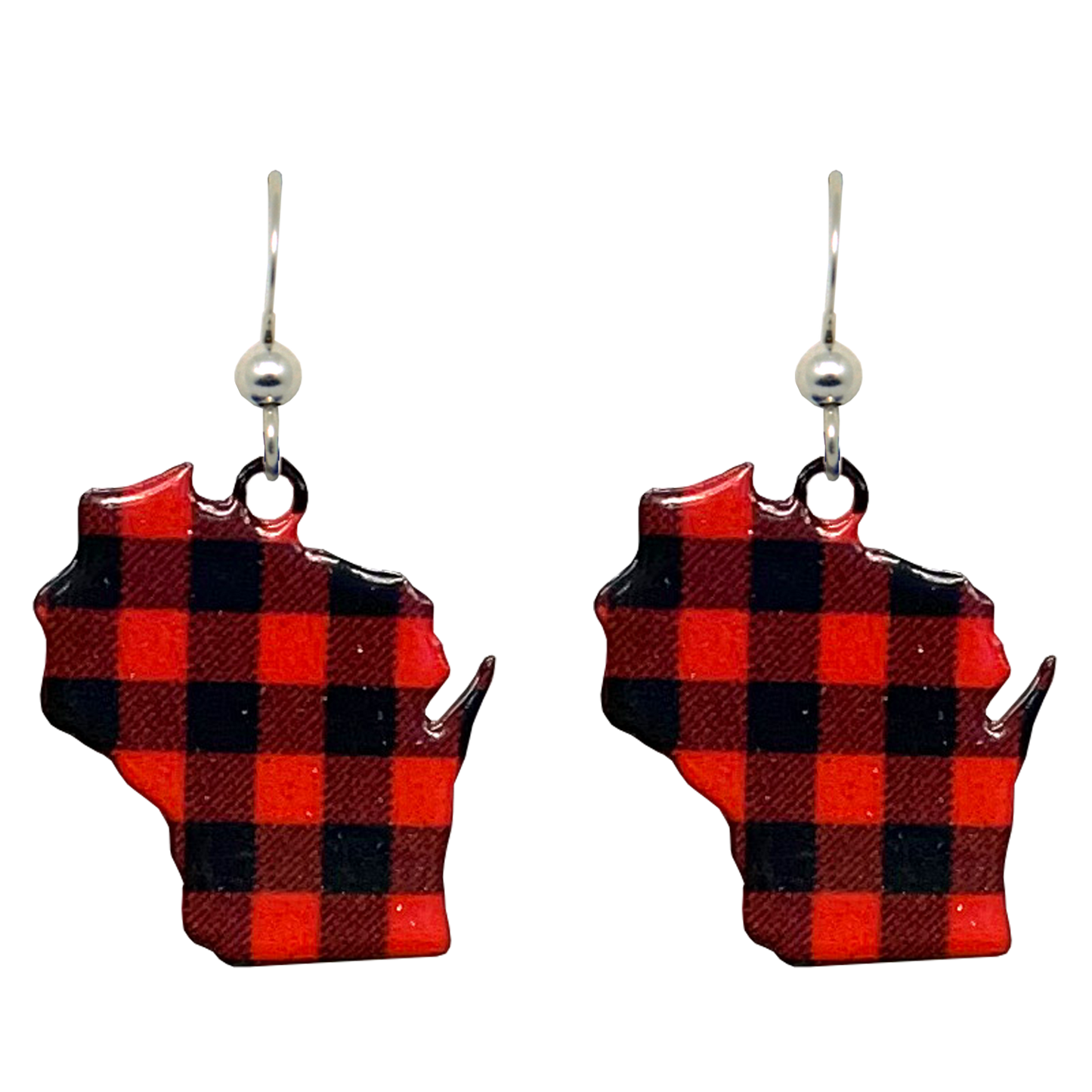 WI, Lumberjack Plaid Earrings, #2137