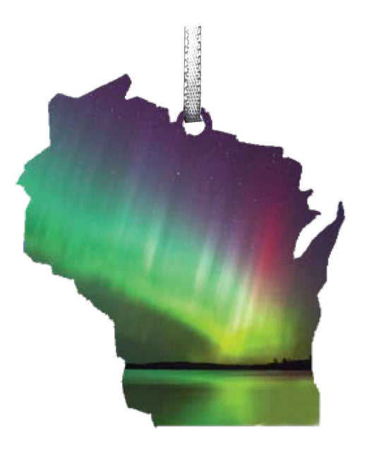 WI, Rainbow, Ornament 2.5 inch, #8089