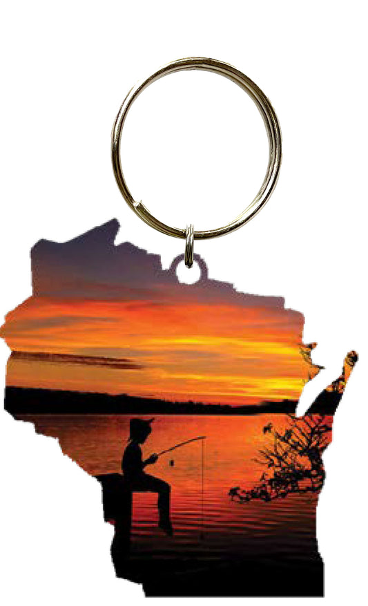 WI, Gone Fishing, Key Chain #8556