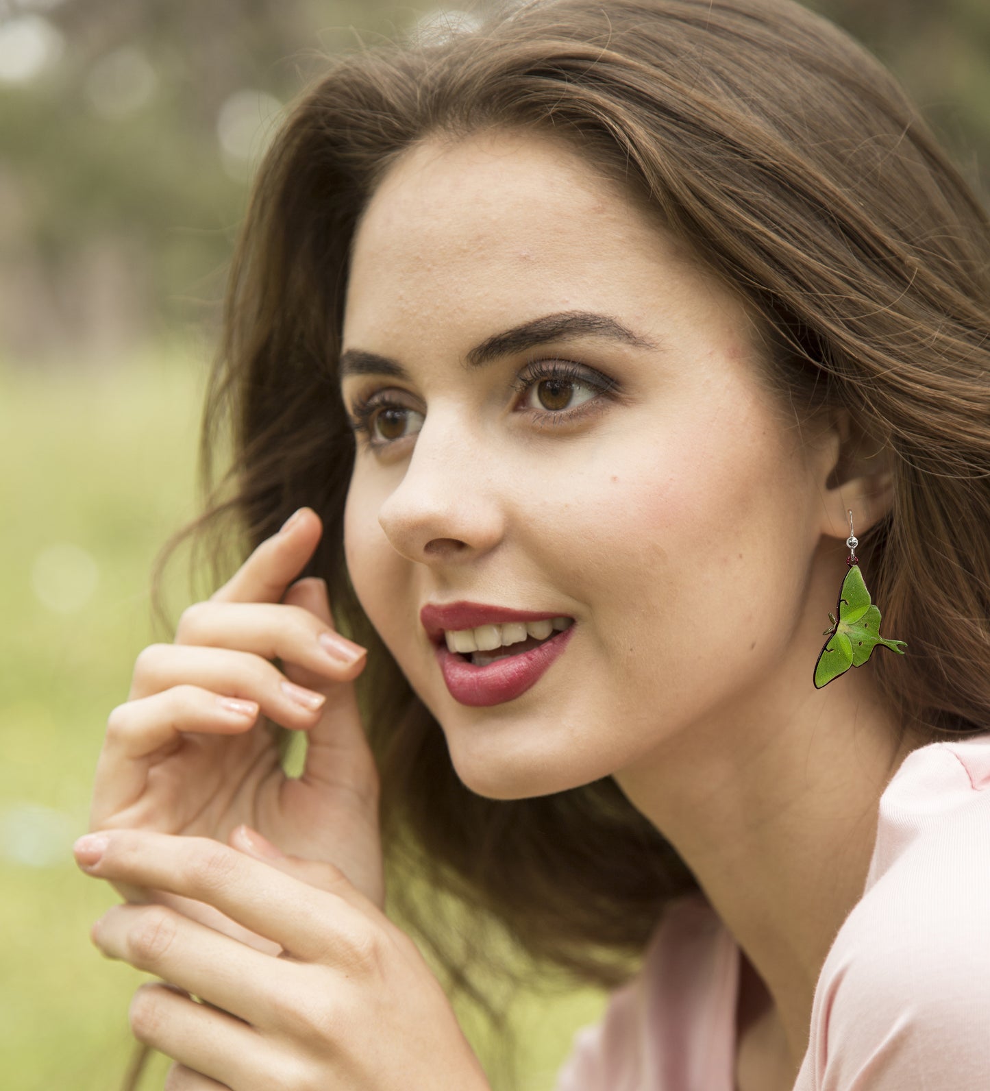 Flying Luna Moth Earrings, Stainless steel by d'ears